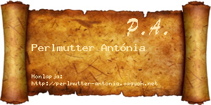 Perlmutter Antónia névjegykártya